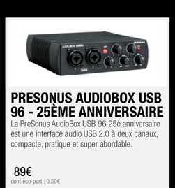 presonus audiobox usb 96 - 25ème anniversaire