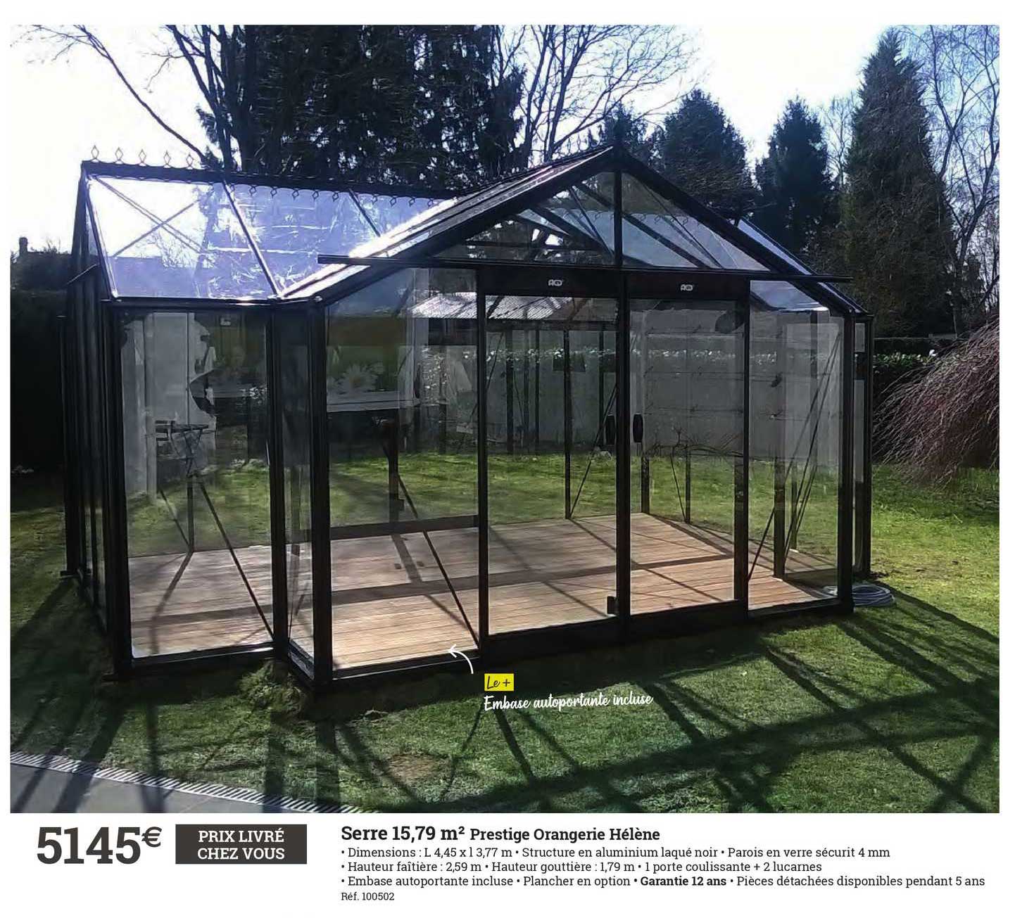 serre 15,79 m² prestige orangerie hélène