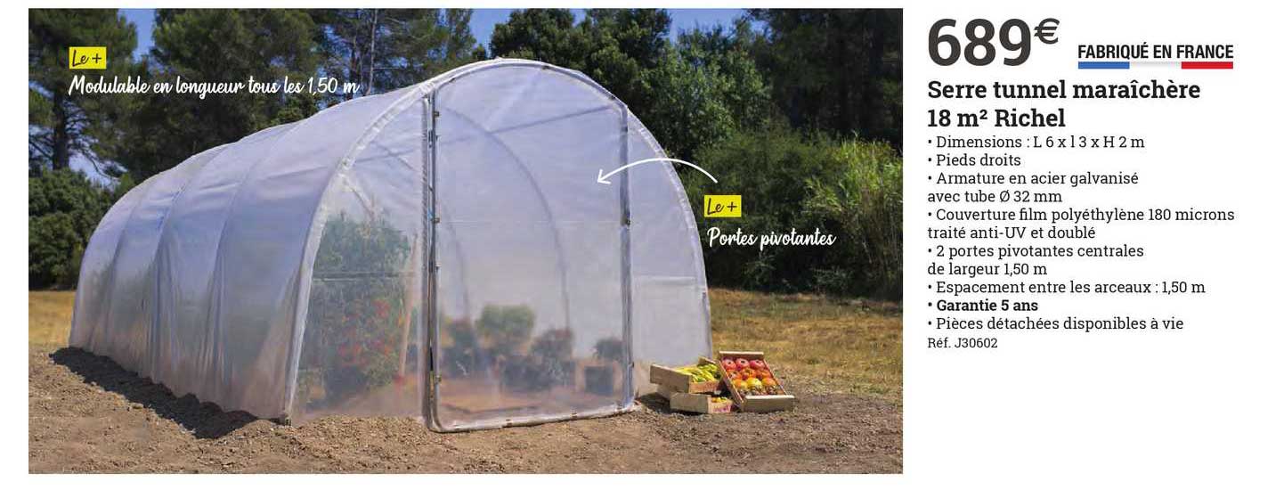 serre tunnel maraîchère 18m² richel