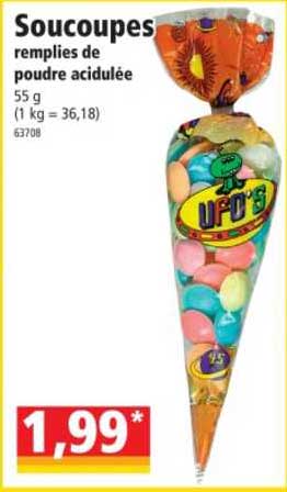 soucoupes remplies de poudre acidulée