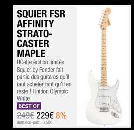squier fsr affinity strato-caster maple