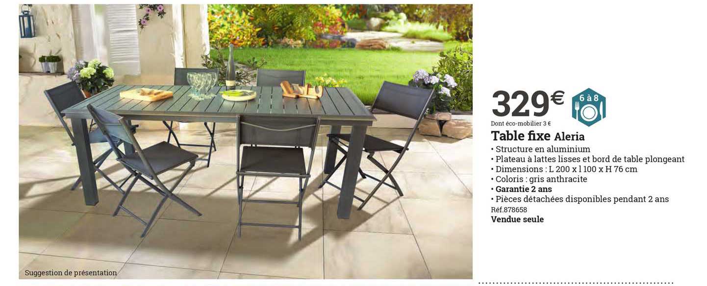 table fixe aleria