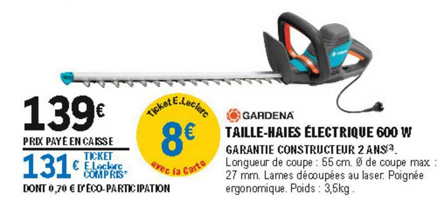 taille-haies électrique 600 w gardena