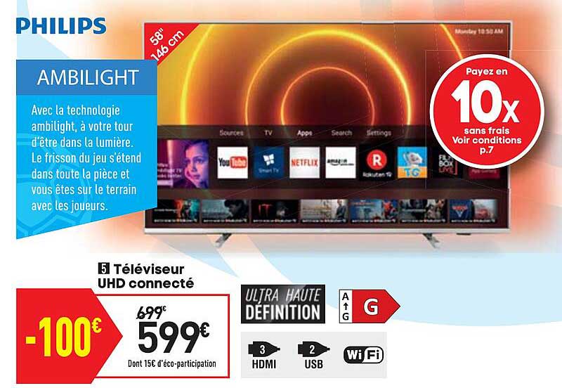 Téléviseur Uhd Connecté Philips