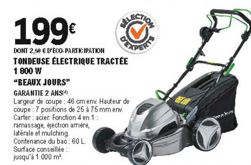 tondeuse électrique tractée 1800 w "beau jours"