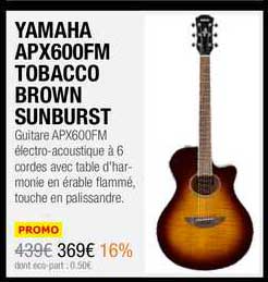 yamaha apx600fm tobacco brown sunburst