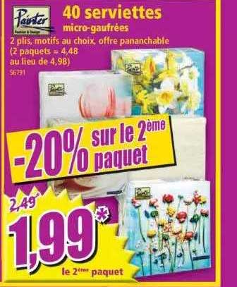 40 serviettes micro-gaufrées