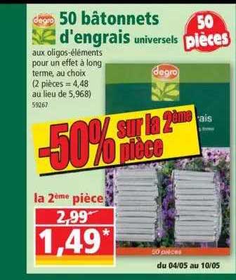 50 bâtonnets d'engrais