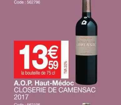 a.o.p. haut-médoc closerie de camensac 2017