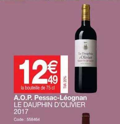 a.o.p. pessac-léognan le dauphin d'olivier 2017