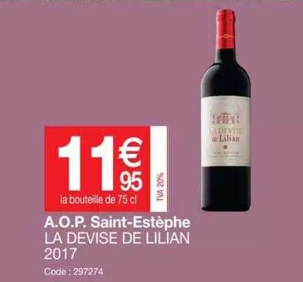 a.o.p. saint-estèphe la devise de lilian 2017