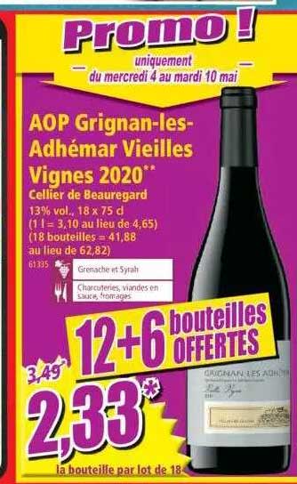 Aop Grignan-les-adhémar Vieilles Vignes 2020 Cellier De Beauregard