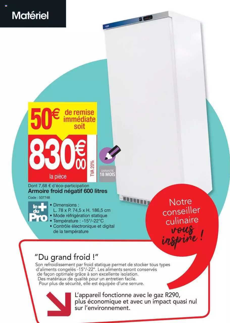 armoire froid négatif 600 litres