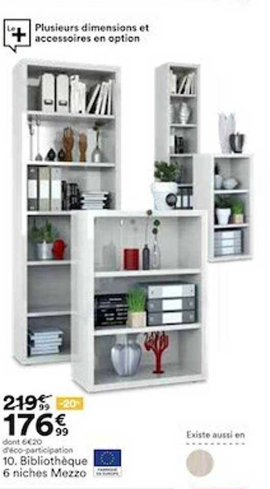 bibliothèque 6 niches mezzo