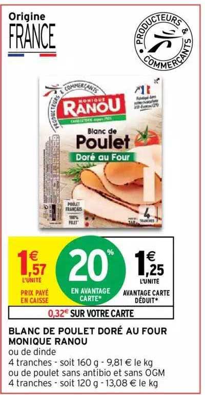 blanc de poulet doré au four monique ranou