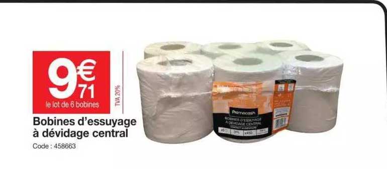 bobines d'essuyage à dévidage central