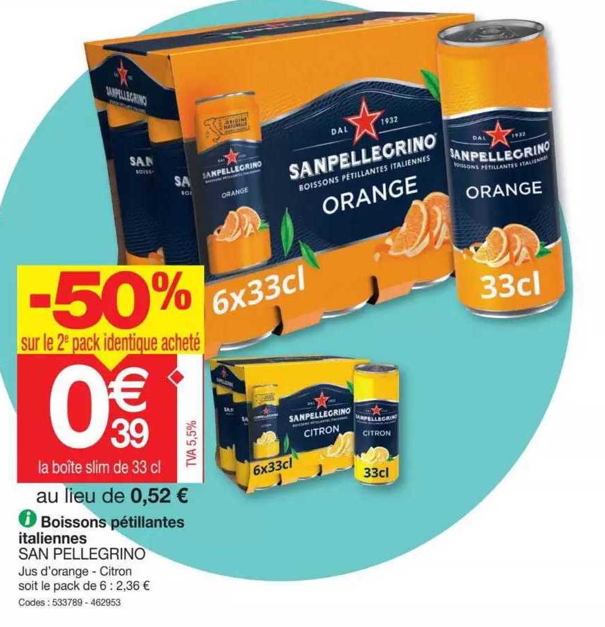 boissons pétillantes italiennes san pellegrino
