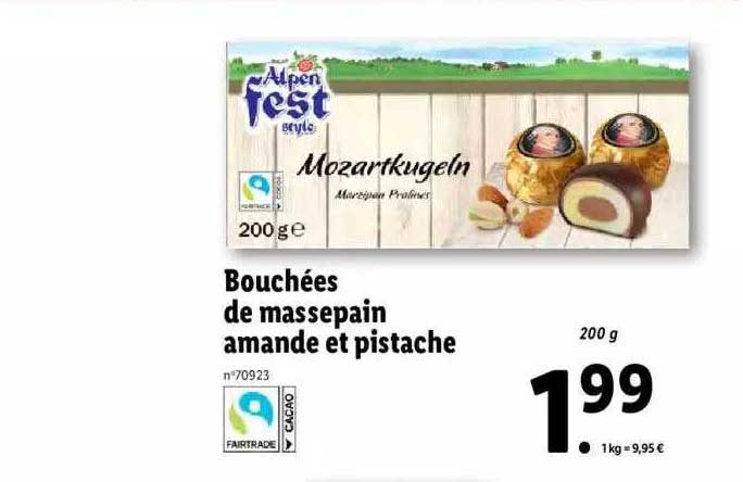 bouchées de massepain amande et pistache alplen fest style