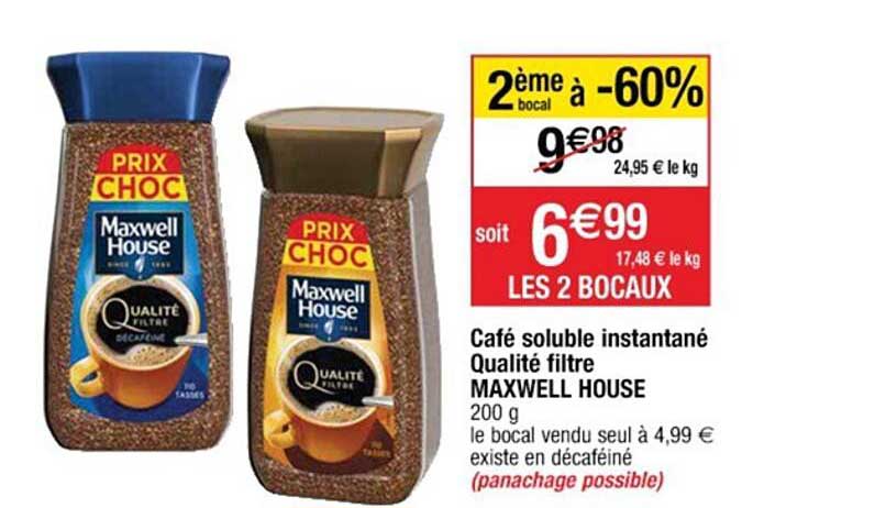 Café Soluble Instantané Qualité Filtre Maxwell House