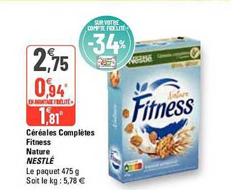 céréales complètes fitness nature nestlé