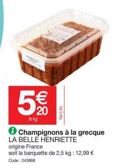 champignons à la grecque la belle henriette