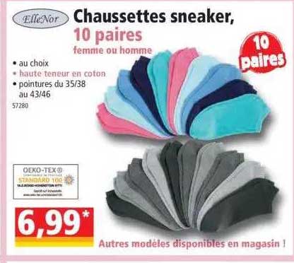 chaussettes sneaker, 10 paires elleNor
