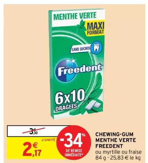 chewing-gum menthe verte freedent