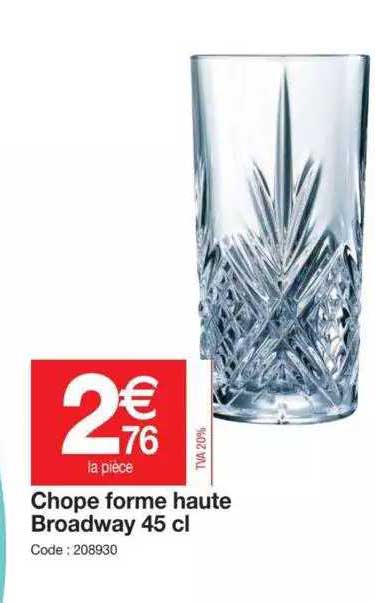 chope forme haute broadway 45 cl