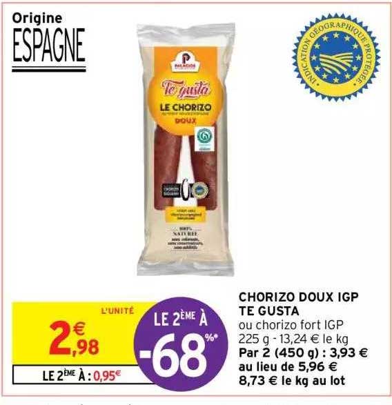 Chorizo Doux Igp Te Gusta