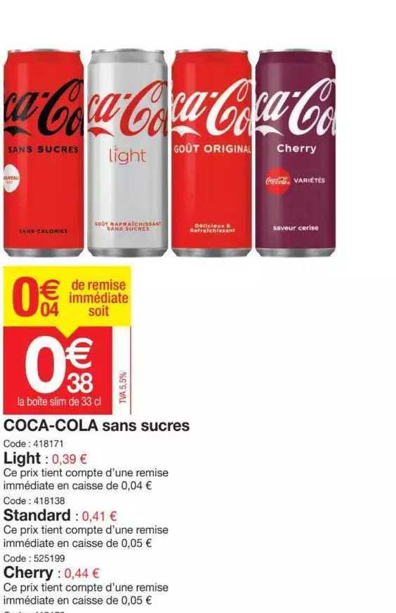 Coca-cola Sans Sucres, Light, Standard, Cherry