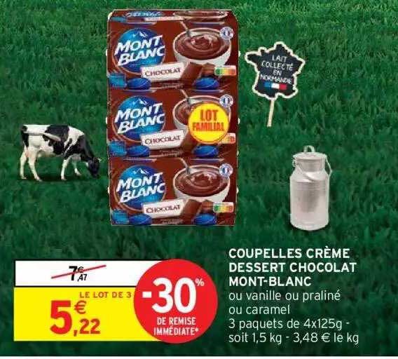 coupelles crème dessert chocolat mont-blanc