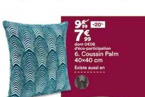 coussin palm 40x40 cm