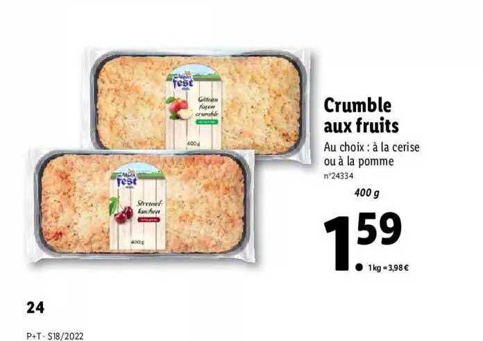 crumble aux fruits alpen fest style