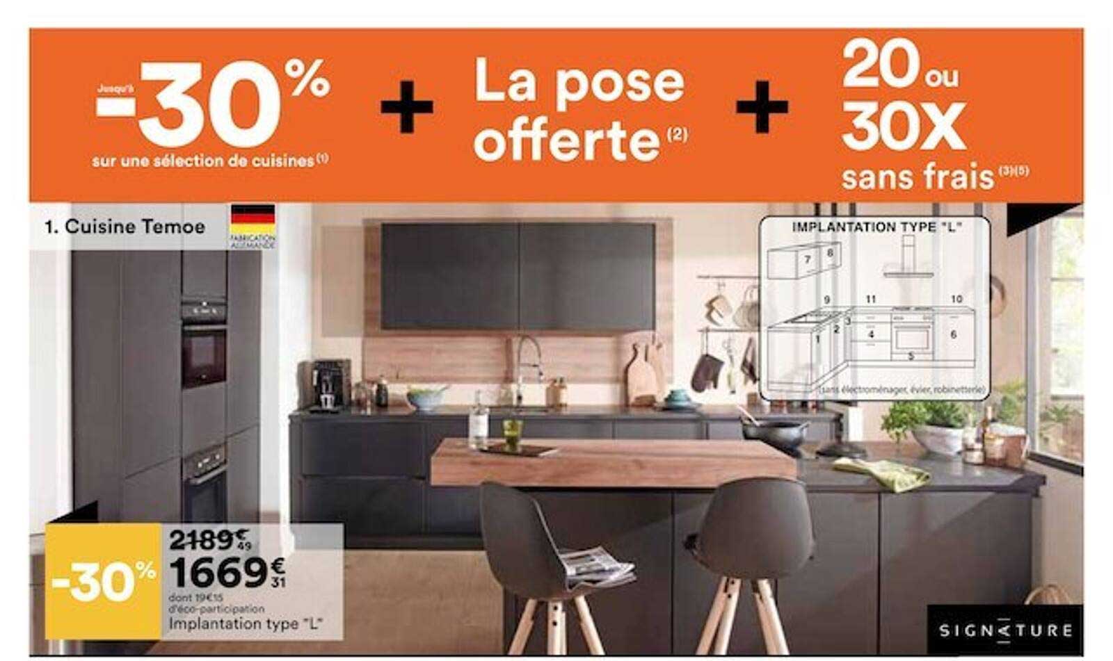 cuisine temoe implantation type "l" signature