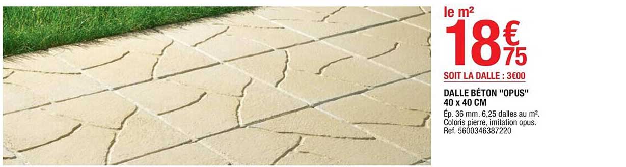 Dalle Béton "opus" 40 X 40 Cm