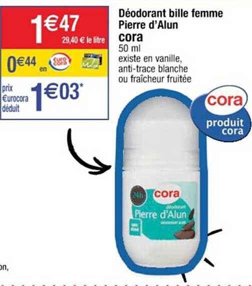 Déodorant Bille Femme Pierre D'alun Cora