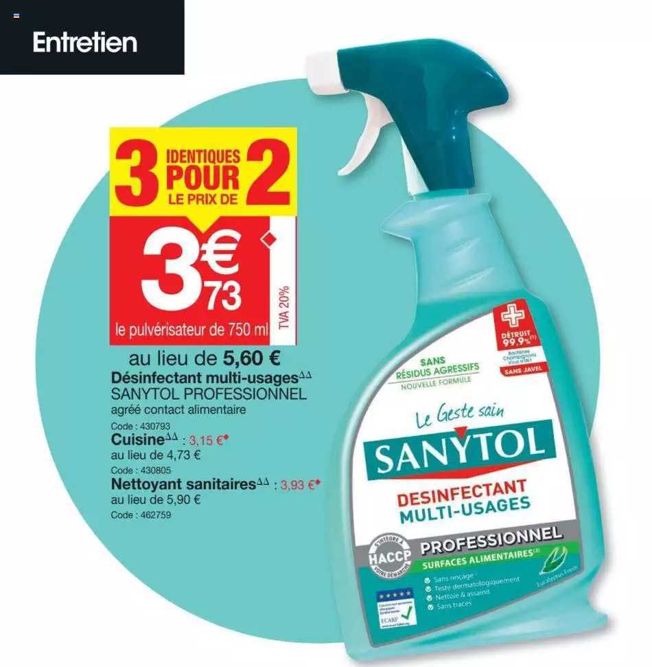 désinfectant multi-usages sanytol professionnel