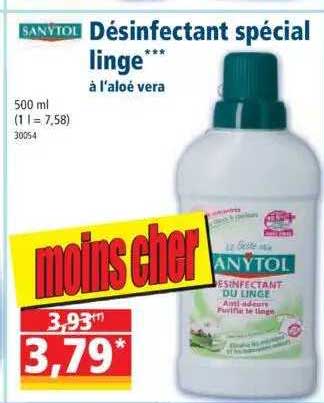 désinfectant spécial linge à l'aloé vera sanytol