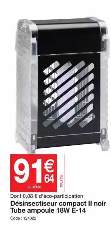 désinsectiseur compact II noir tube ampoule 18w e-14