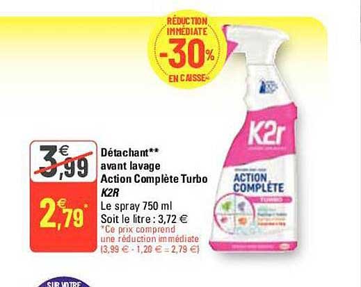 détachant avant lavage action complète turbo