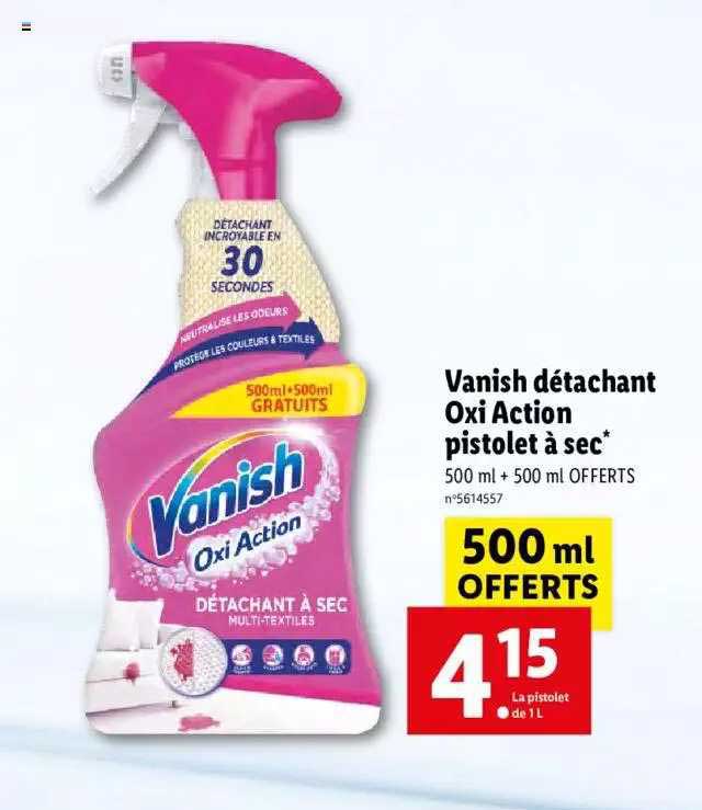 détachant oxi action pistolet à sec vanish