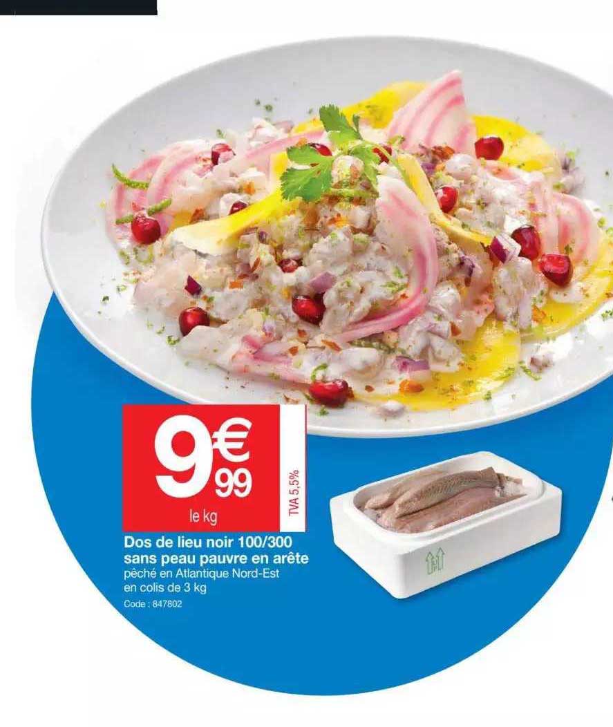 dos de lieu noir 100-300 sans peau pauvre en arête