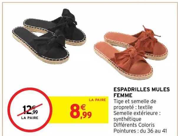 espadrilles mules femme