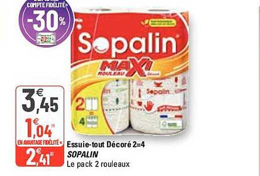 essuie-tout décoré 2=4 sopalin