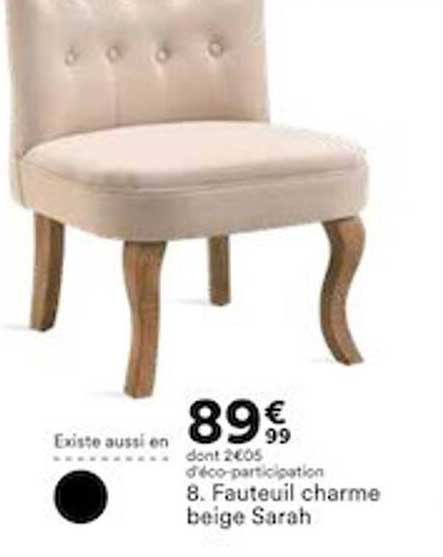 fauteuil charme beige sarah