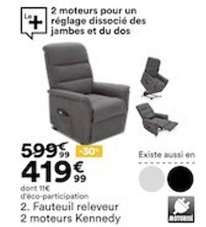fauteuil releveur 2 moteurs kennedy