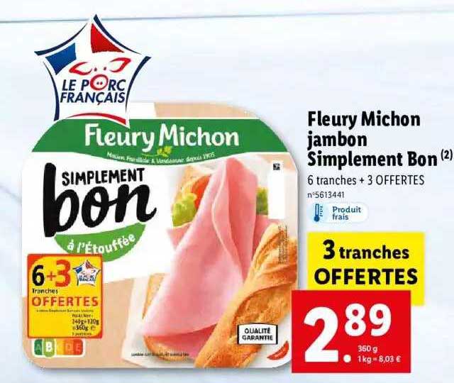 fleury michon jambon simplement bon
