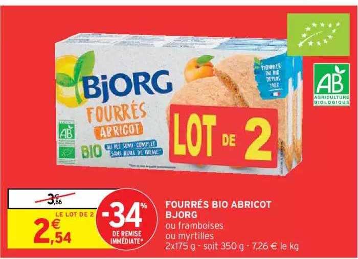 Fourrés Bio Abricot Bjorg
