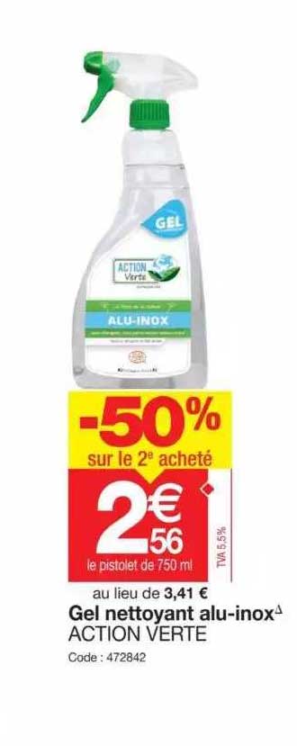 Gel Nettoyant Alu-inox Action Verte