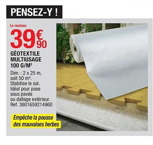 Géotextile Multiusage 100 G M²